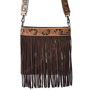 American Darling Cross Body Hand Tooled Hair on-Genuine Leather Western Women Bag Handbag Purse | Crossbody for Cute